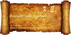 Kacsándi Eszter névjegykártya